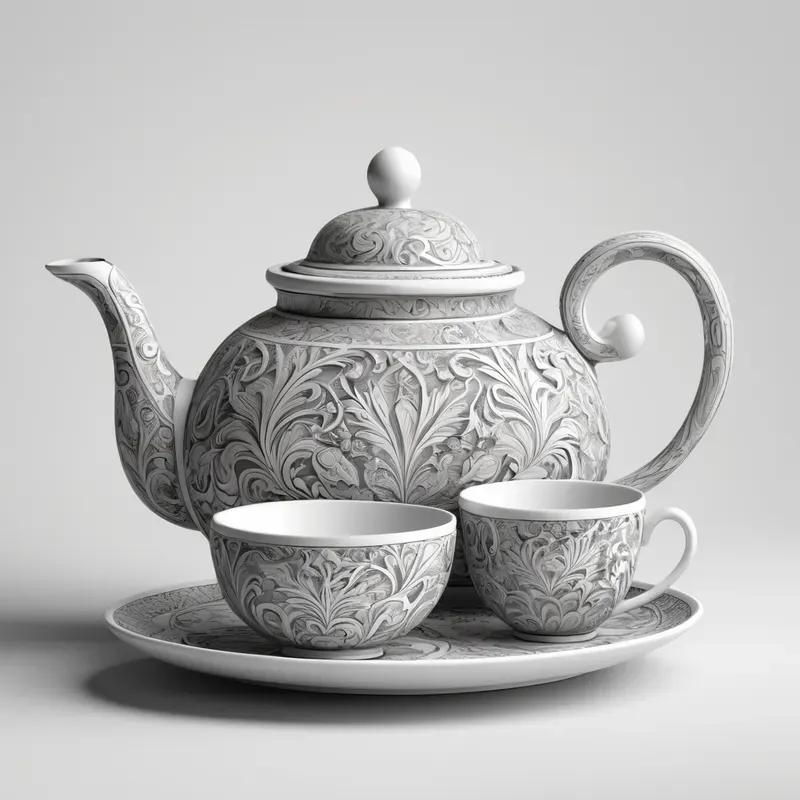 3D Black And White Ornamentals