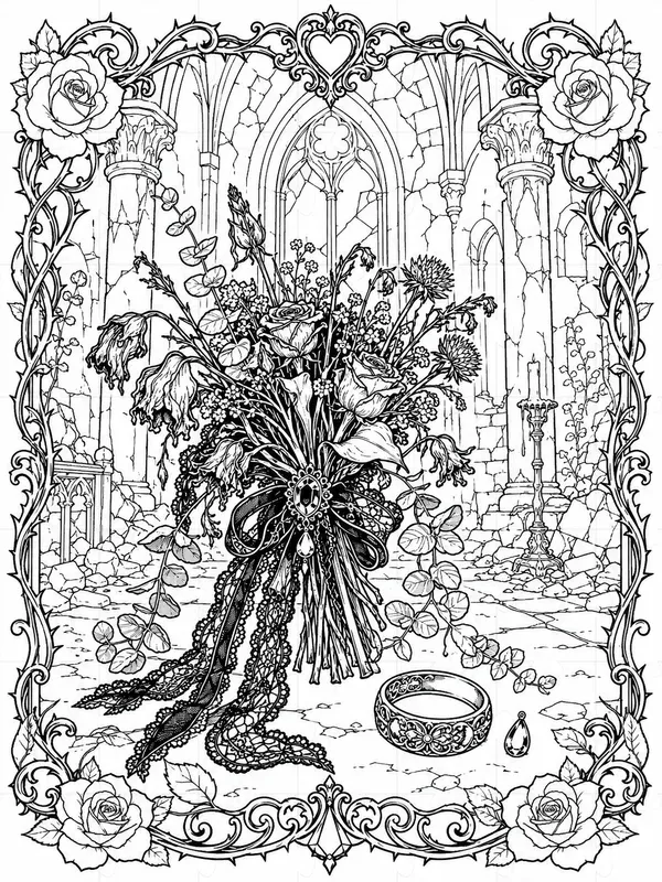 Dark Gothic Coloring Book Generator