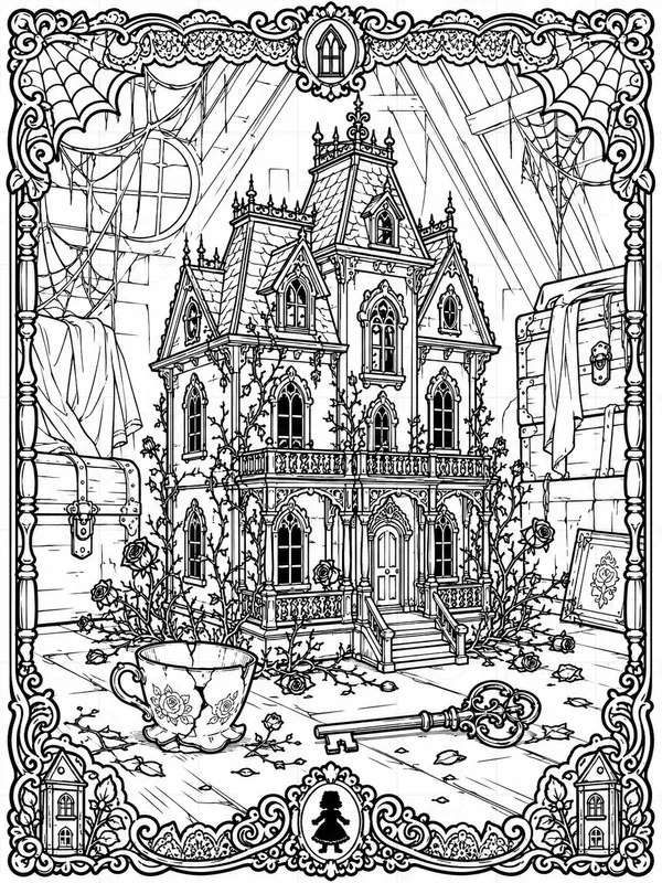 Dark Gothic Coloring Book Generator