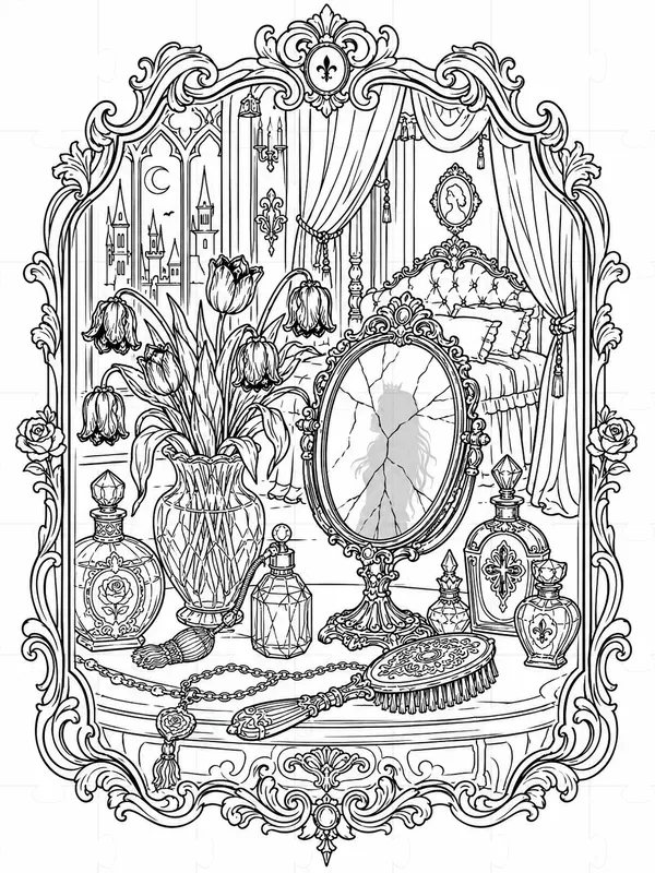Dark Gothic Coloring Book Generator
