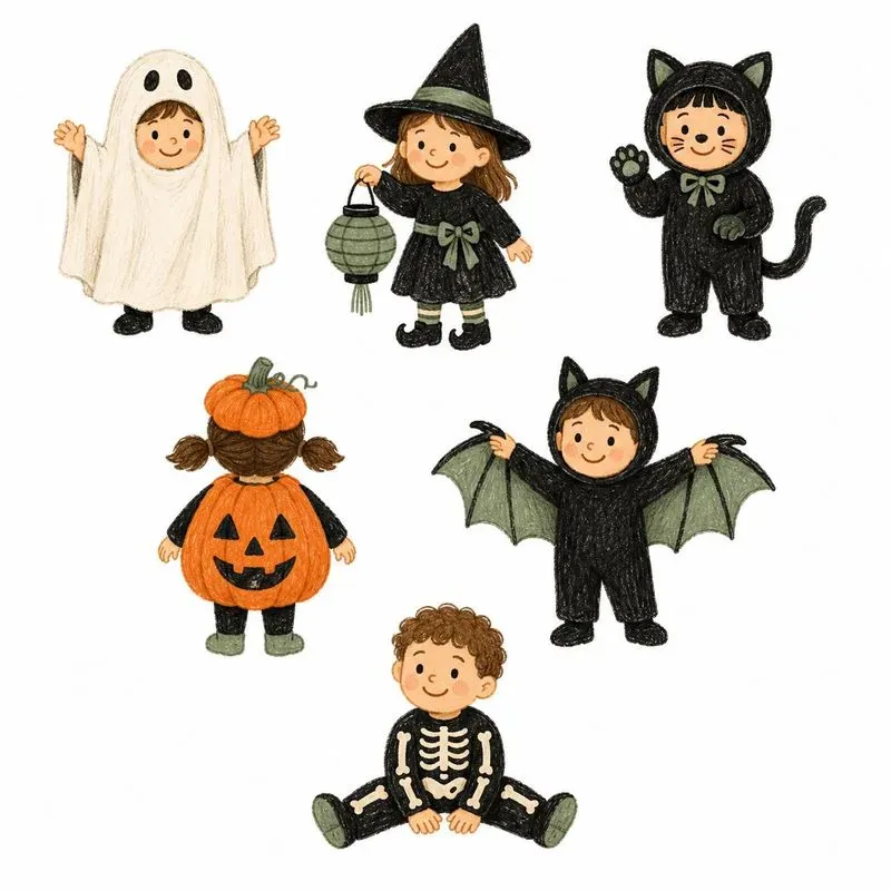 Cute Halloween Kids Clipart Etsy Ready