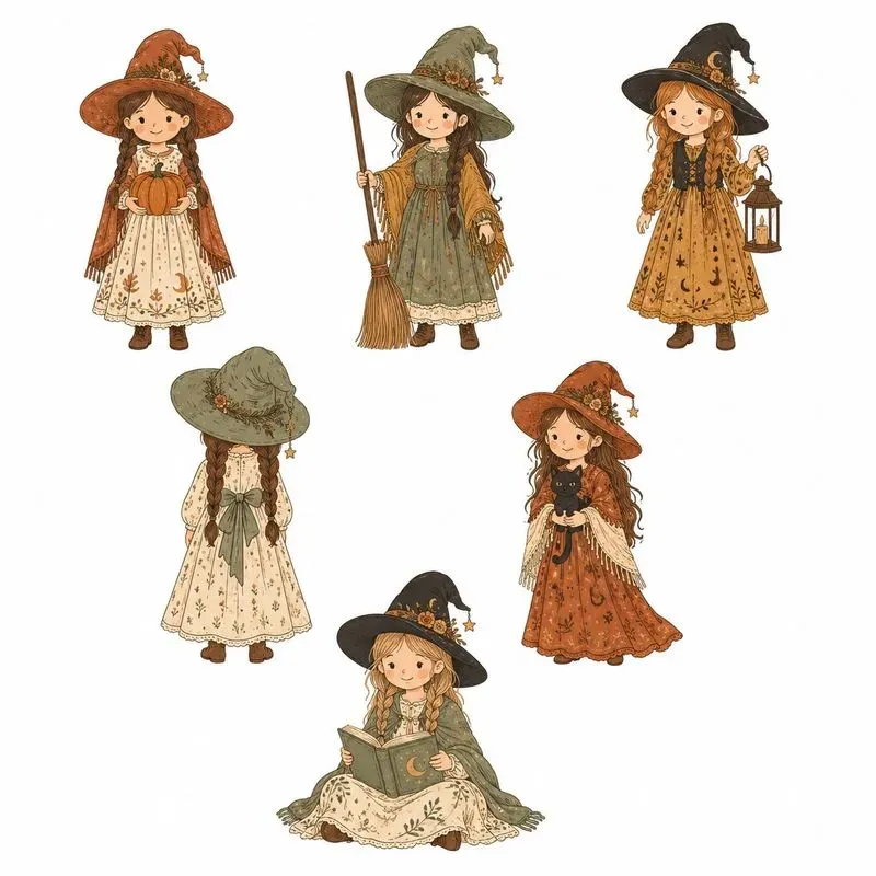 Cute Halloween Kids Clipart Etsy Ready