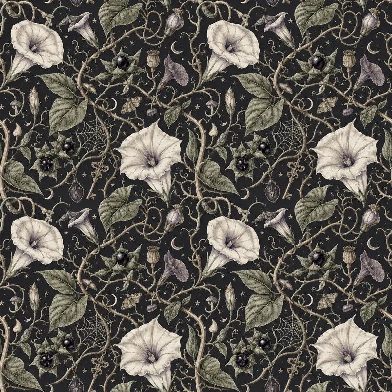 Floral Halloween Seamless Patterns
