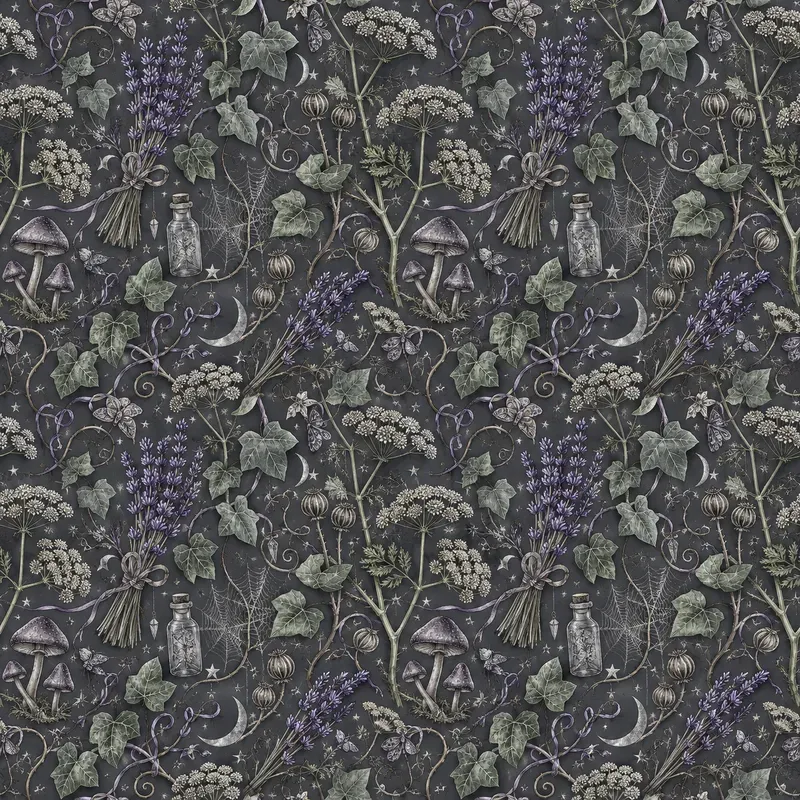 Floral Halloween Seamless Patterns