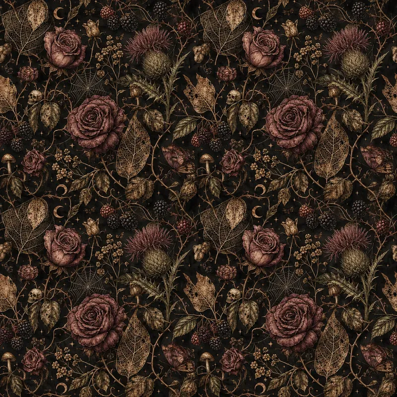 Floral Halloween Seamless Patterns