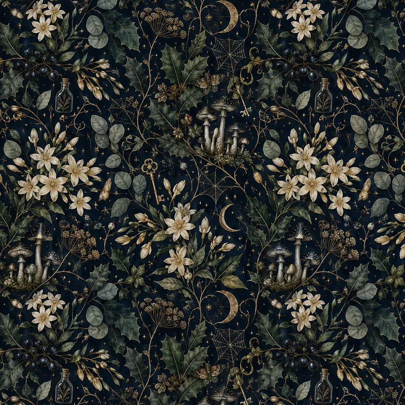 Floral Halloween Seamless Patterns