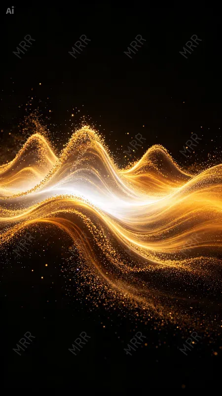 Glowing Particle Wave Art