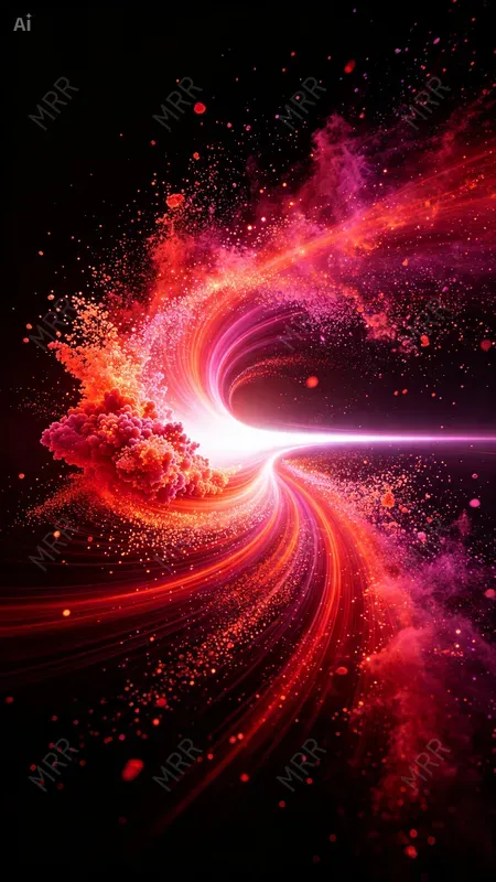 Glowing Particle Wave Art