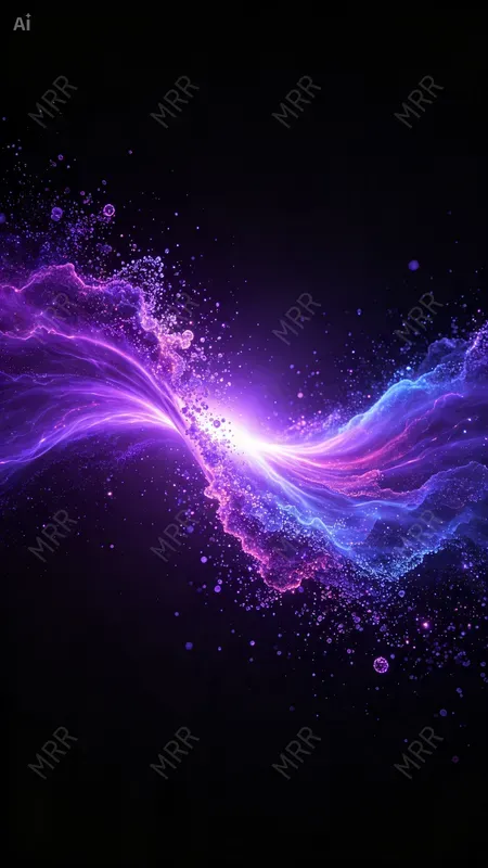 Glowing Particle Wave Art