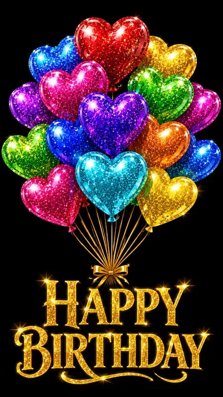 Glitter Birthday Balloons