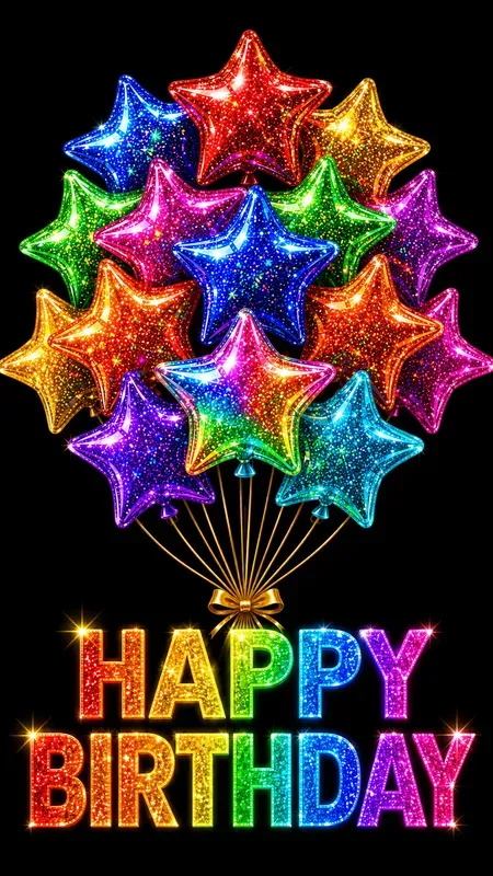 Glitter Birthday Balloons