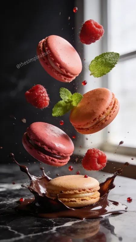 Cinematic Floating Exotic Desserts