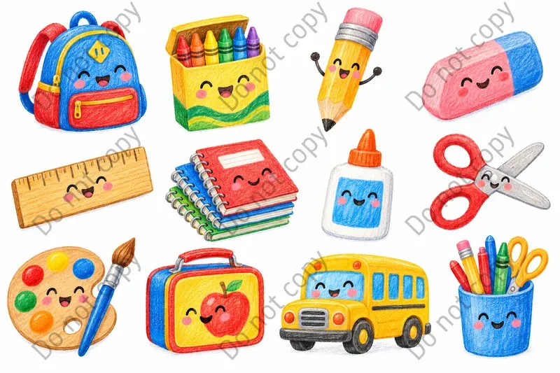 Cute Colored Pencil Clipart Any Themes