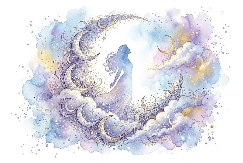 Dreamy Name Silhouette Watercolor Art