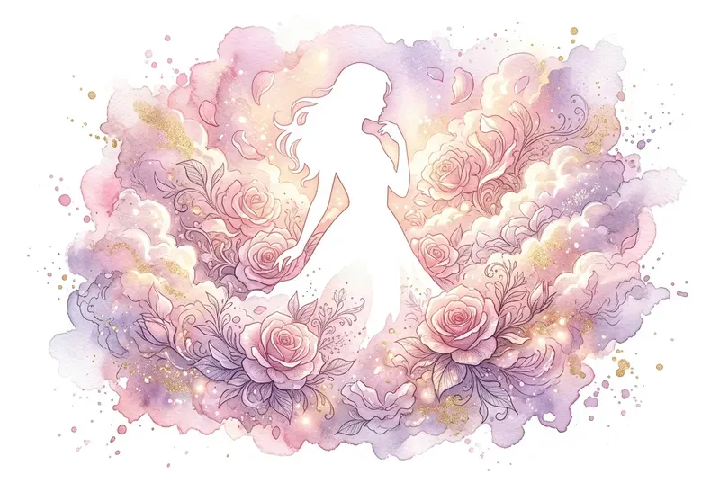 Dreamy Name Silhouette Watercolor Art