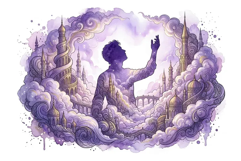 Dreamy Name Silhouette Watercolor Art