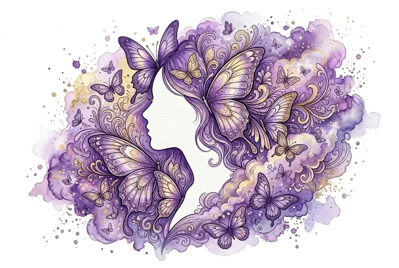 Dreamy Name Silhouette Watercolor Art
