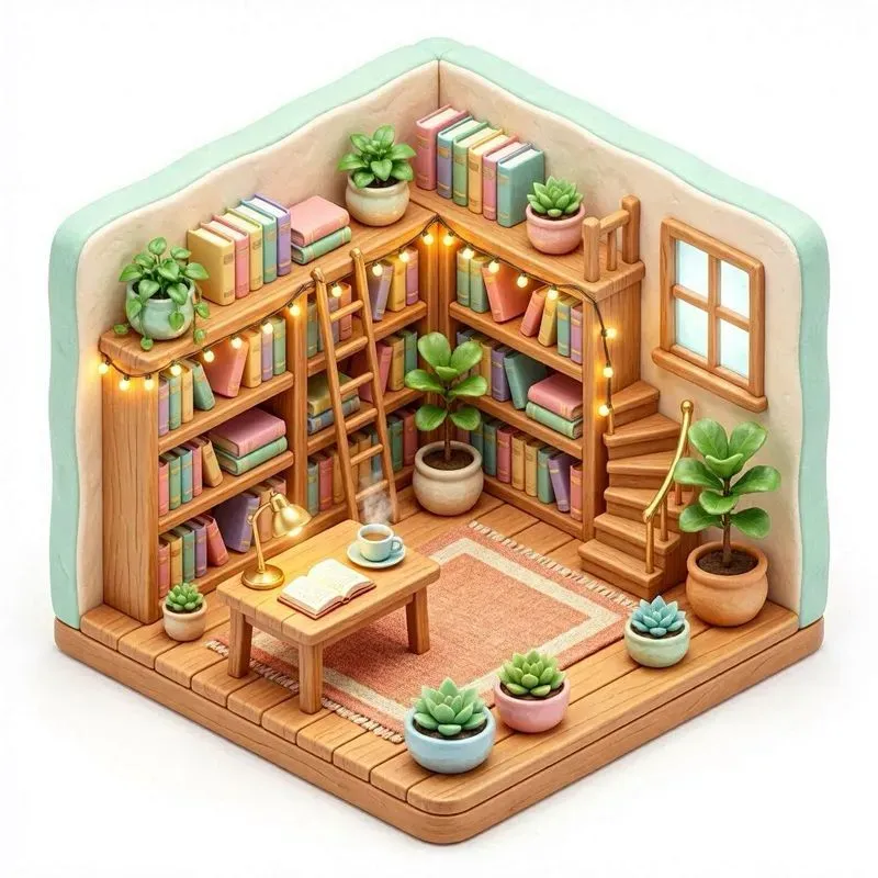 3D Isometric Cozy Room Dioramas