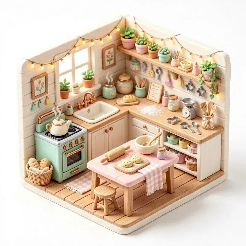3D Isometric Cozy Room Dioramas