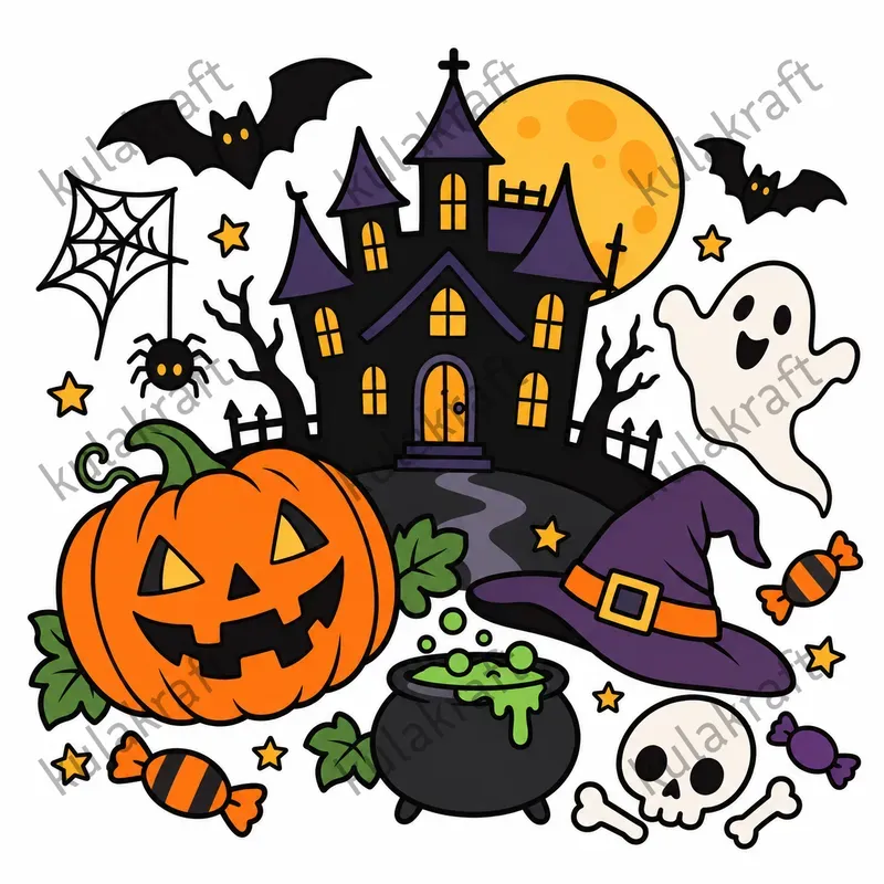 Spooky Halloween Prop Cliparts