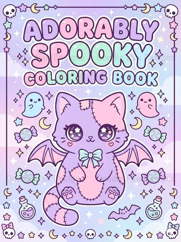 Kawaii Coloring Book Cover Generator