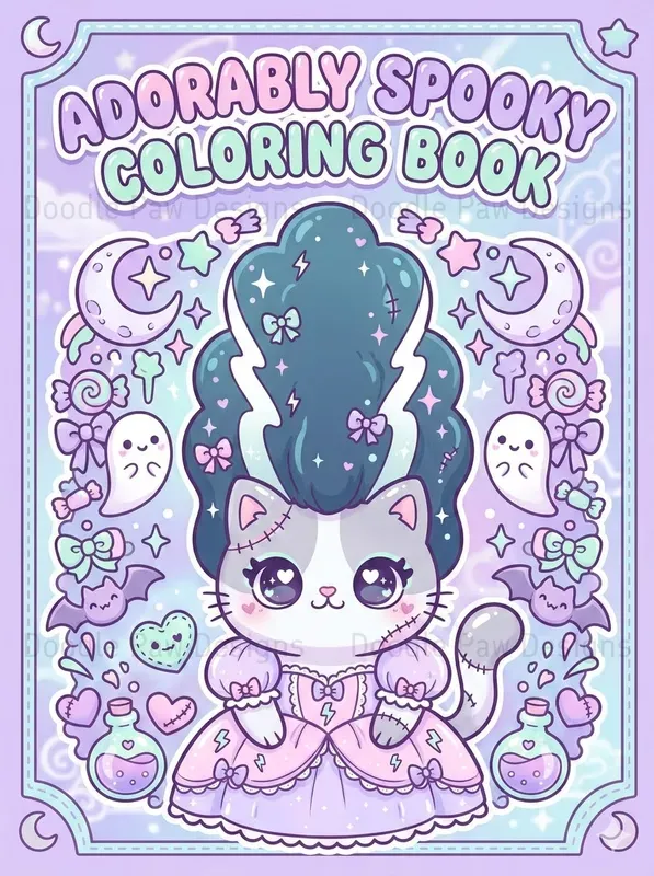 Kawaii Coloring Book Cover Generator