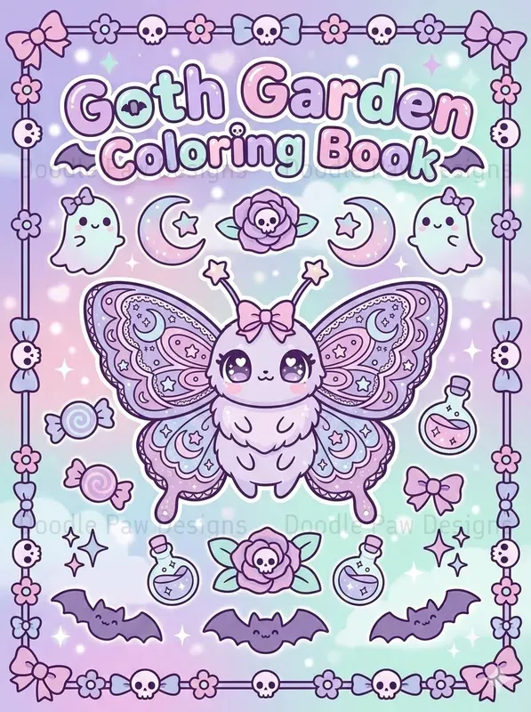 Kawaii Coloring Book Cover Generator