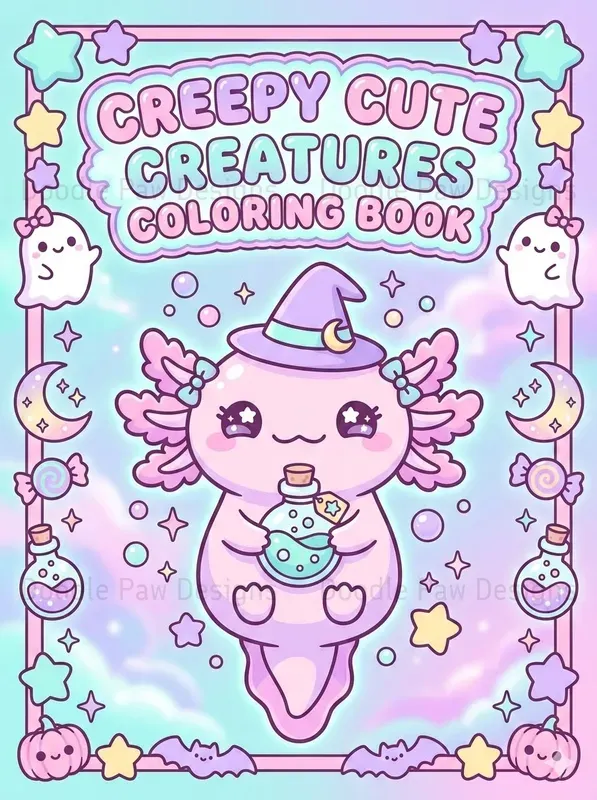 Kawaii Coloring Book Cover Generator