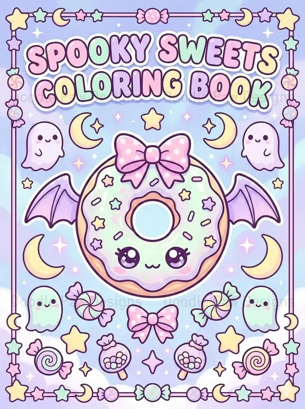 Kawaii Coloring Book Cover Generator