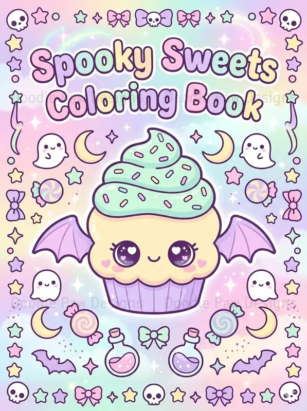 Kawaii Coloring Book Cover Generator