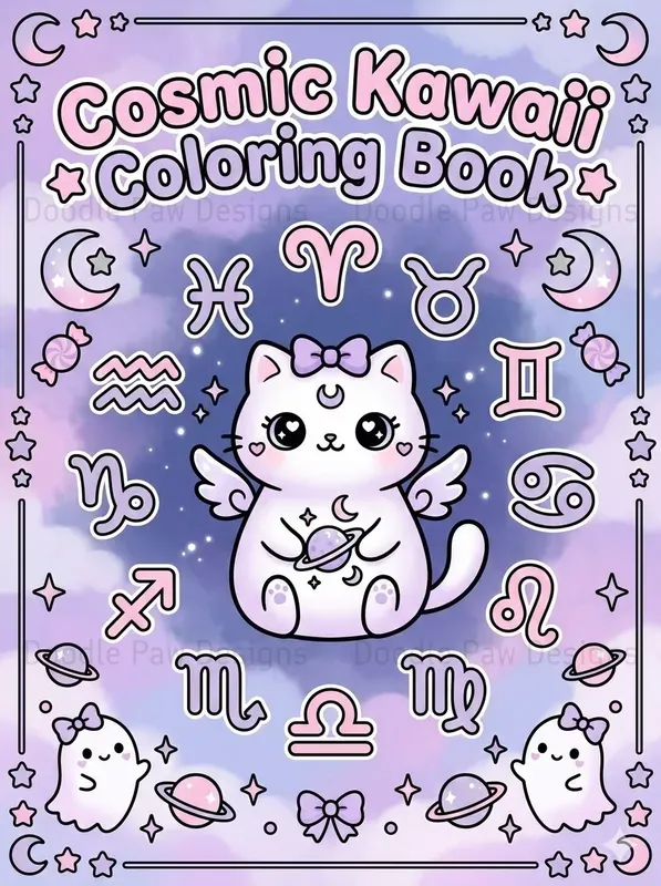 Kawaii Coloring Book Cover Generator