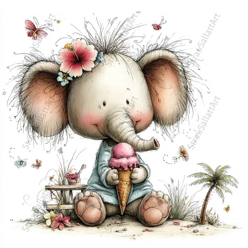 Ice Cream Characters Summer Etsy Clipart