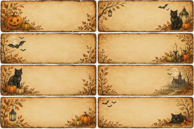 Halloween Parchment Cards