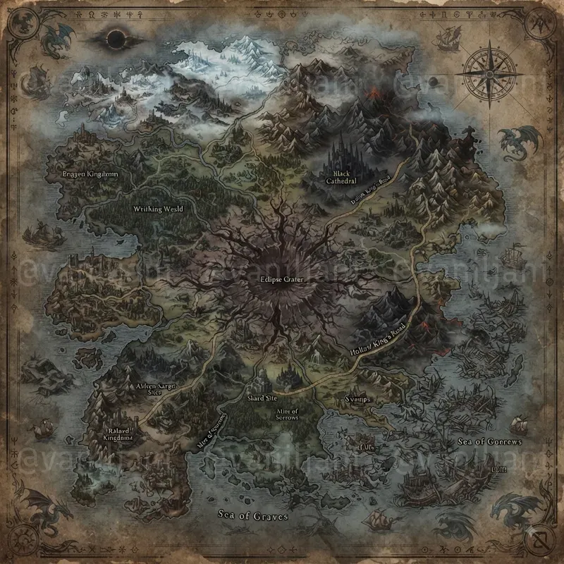 Dark Fantasy Realm Maps