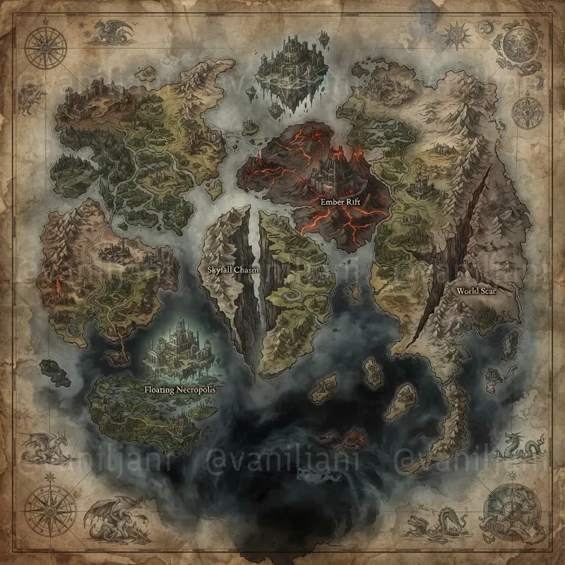 Dark Fantasy Realm Maps