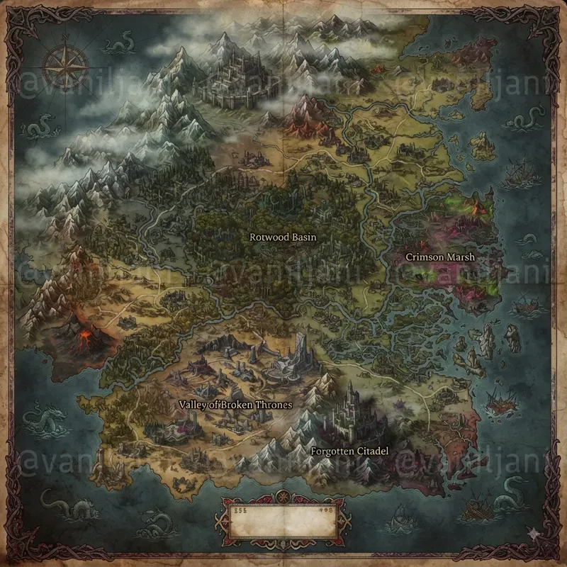 Dark Fantasy Realm Maps