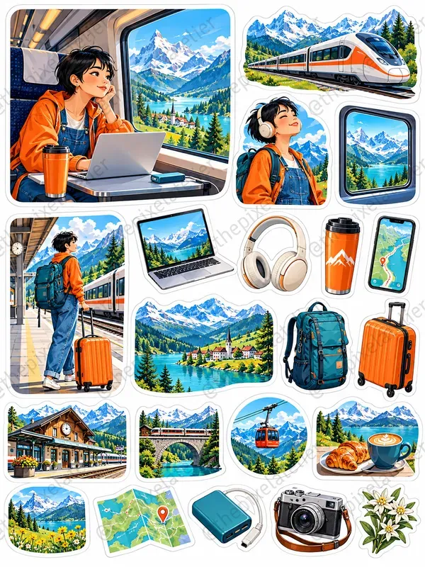 Remote Work Cafe Planner Sticker Sheets