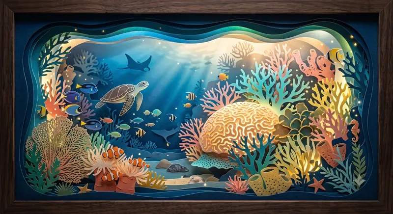 Intricate Papercraft Lightbox Art