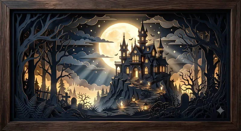 Intricate Papercraft Lightbox Art