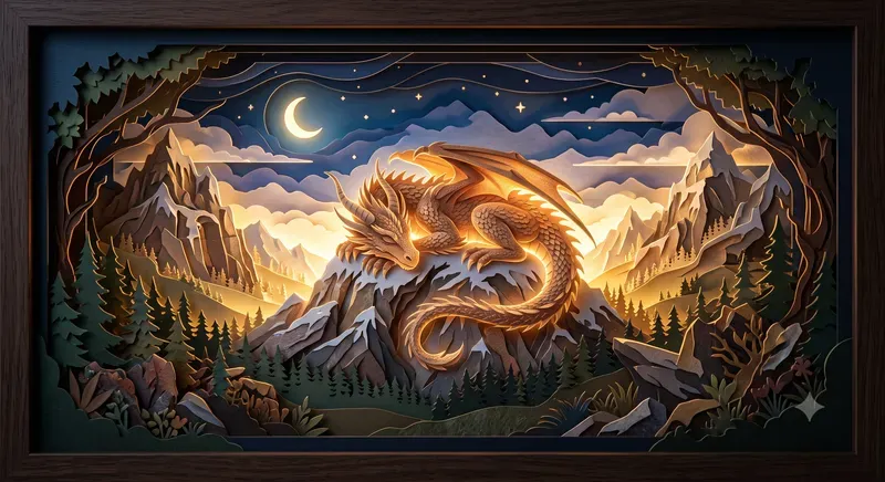 Intricate Papercraft Lightbox Art