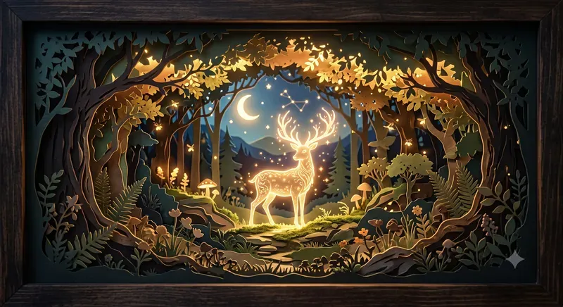 Intricate Papercraft Lightbox Art