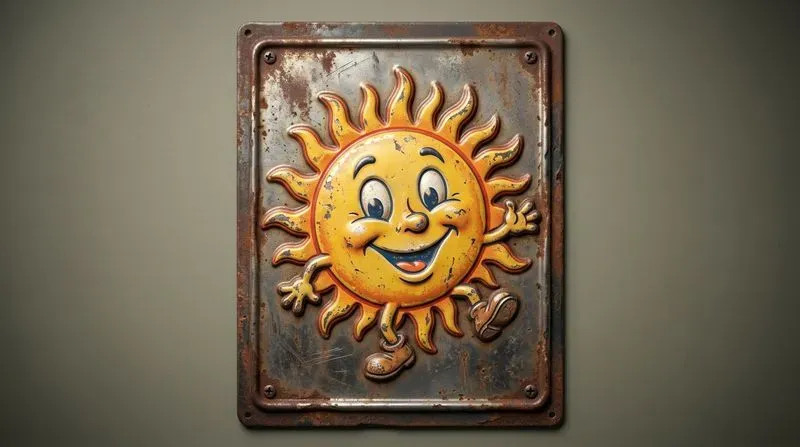 Funny Embossed Metal Weather Icons