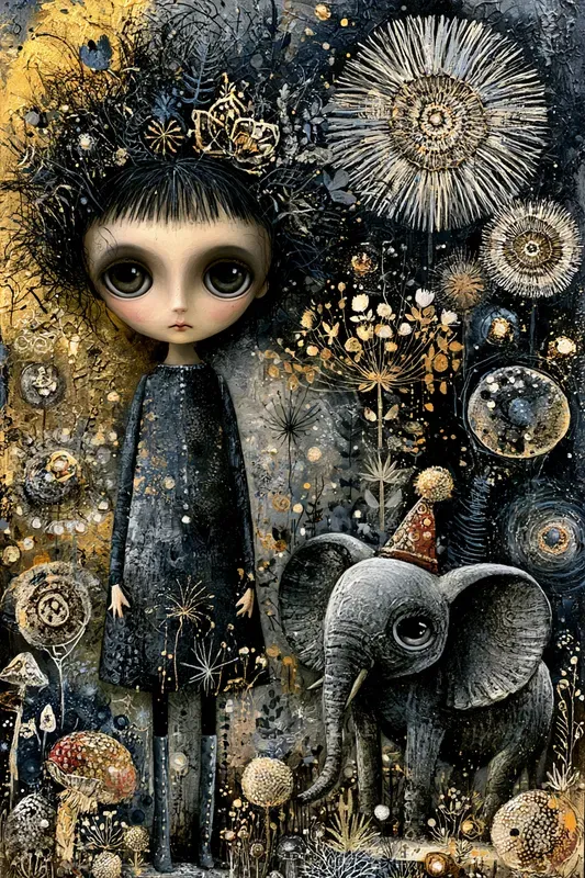 Dark Whimsical Folk Art