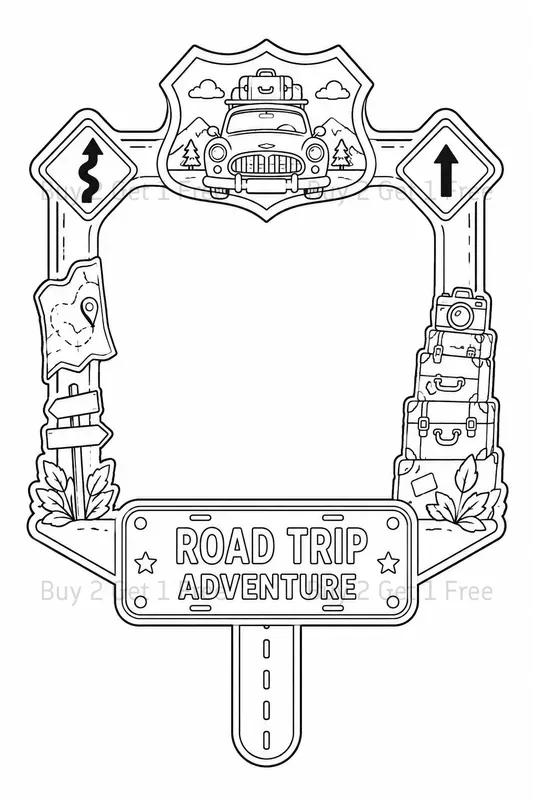 Western Selfie Frame Prop Coloring Books