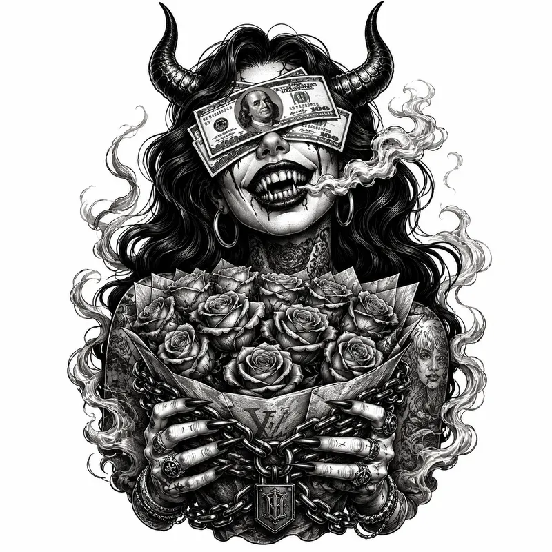 Luxury Greed Tattoo Flash Packs