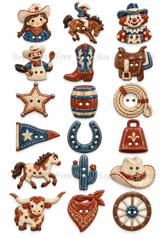 Kawaii Novelty Button Clipart Collections