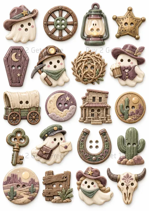 Kawaii Novelty Button Clipart Collections