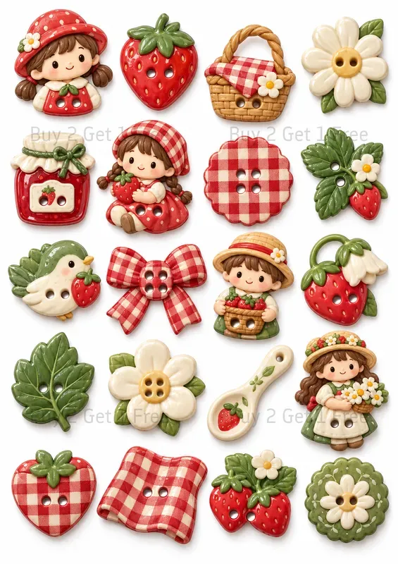 Kawaii Novelty Button Clipart Collections