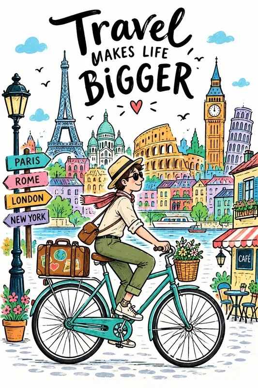 Whimsical City Landmark Posters