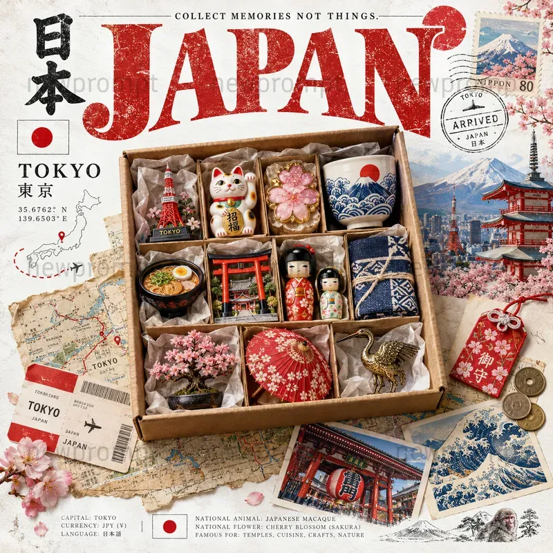Vintage Travel Souvenir Boxes
